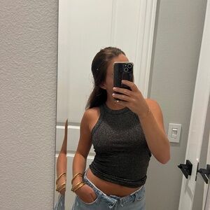 top with glitter/ silver